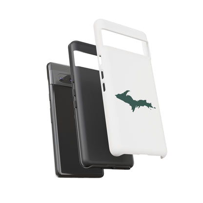 Michigan Upper Peninsula Tough Phone Case (Birch Bark White w/ Green UP Outline) | Samsung & Pixel Android