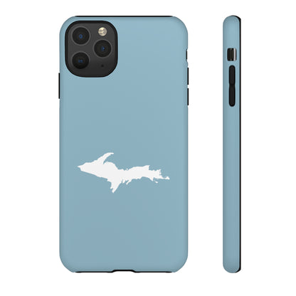 Michigan Upper Peninsula Tough Phone Case (Opal Blue w/ UP Outline) | Apple iPhone