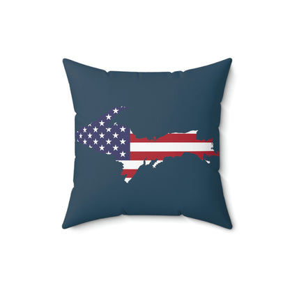 Michigan Upper Peninsula Accent Pillow (w/ UP USA Flag Outline) | '37 Caddie Blue