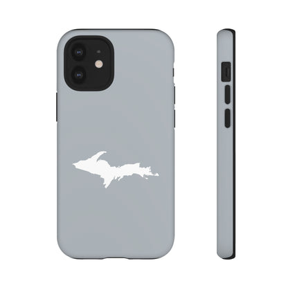 Michigan Upper Peninsula Tough Phone Case (Silver w/ UP Outline) | Apple iPhone