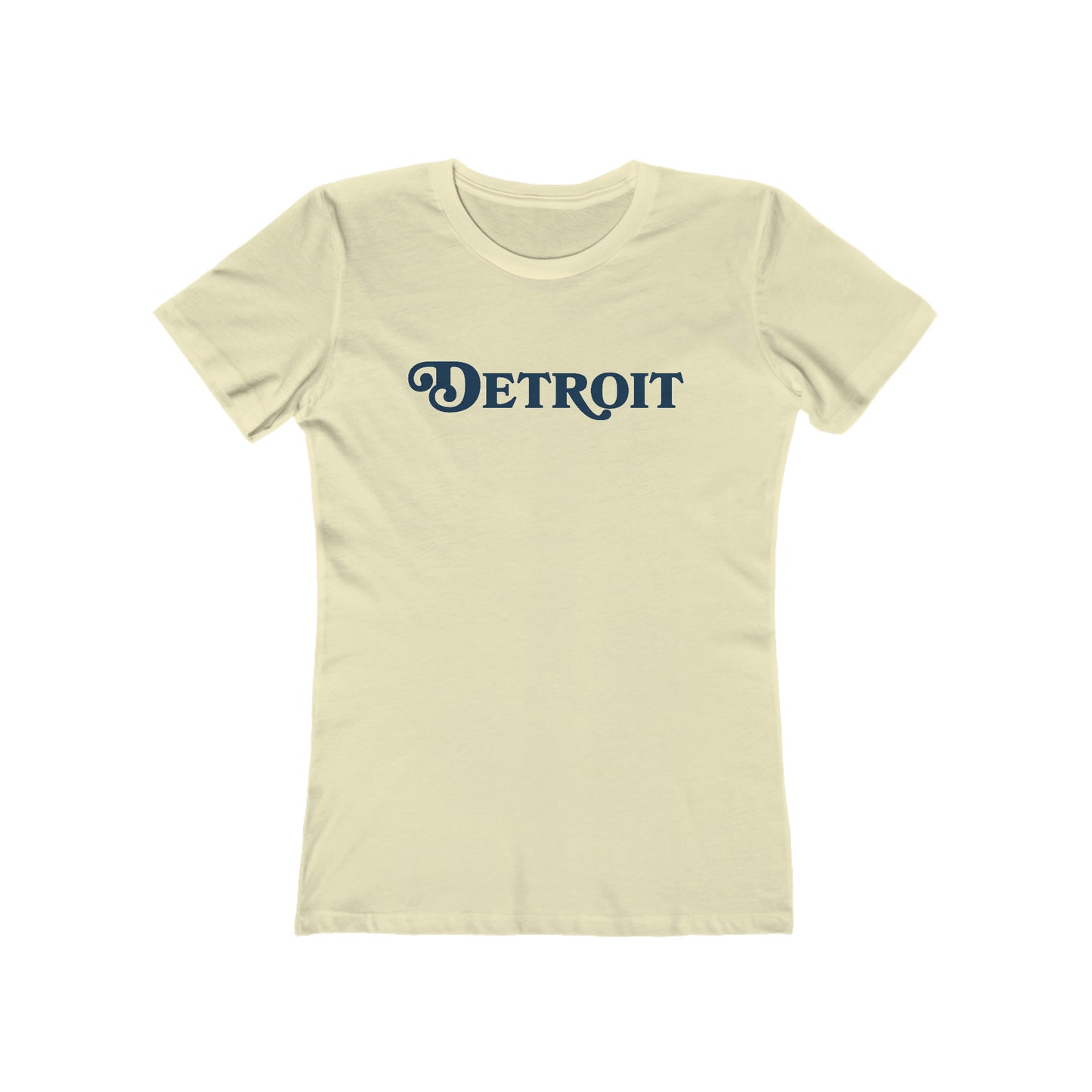 'Detroit' T-Shirt (Sloped Roman Font) | Women's Boyfriend Cut