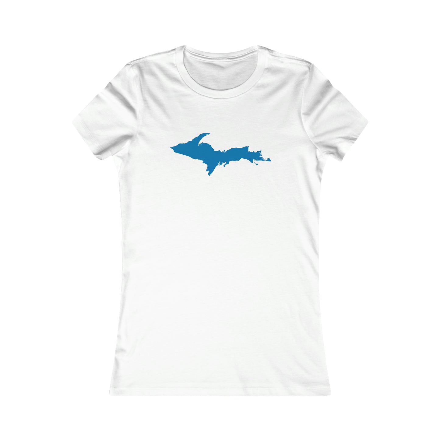 Michigan Upper Peninsula T-Shirt (w/ Azure UP Outline) | Women's Slim Fit