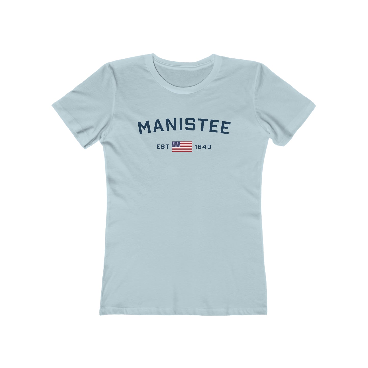 'Manistee EST 1840' (w/USA Flag Outline) | Women's Boyfriend Cut