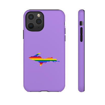 Michigan Upper Peninsula Tough Phone Case (Lavender w/ UP Pride Flag Outline) | Apple iPhone