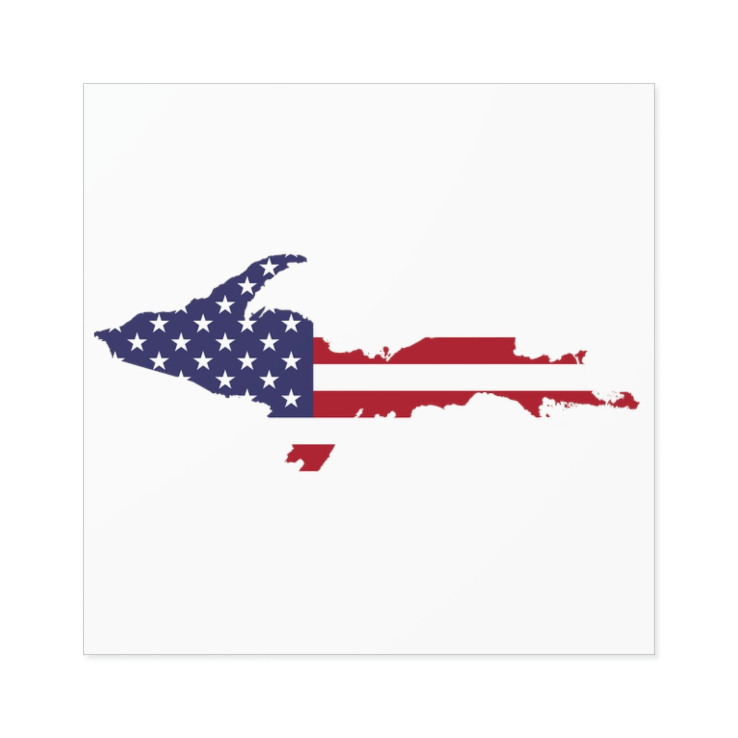 Michigan Upper Peninsula Square Sticker (w/ UP USA Flag Outline) | Indoor/Outdoor