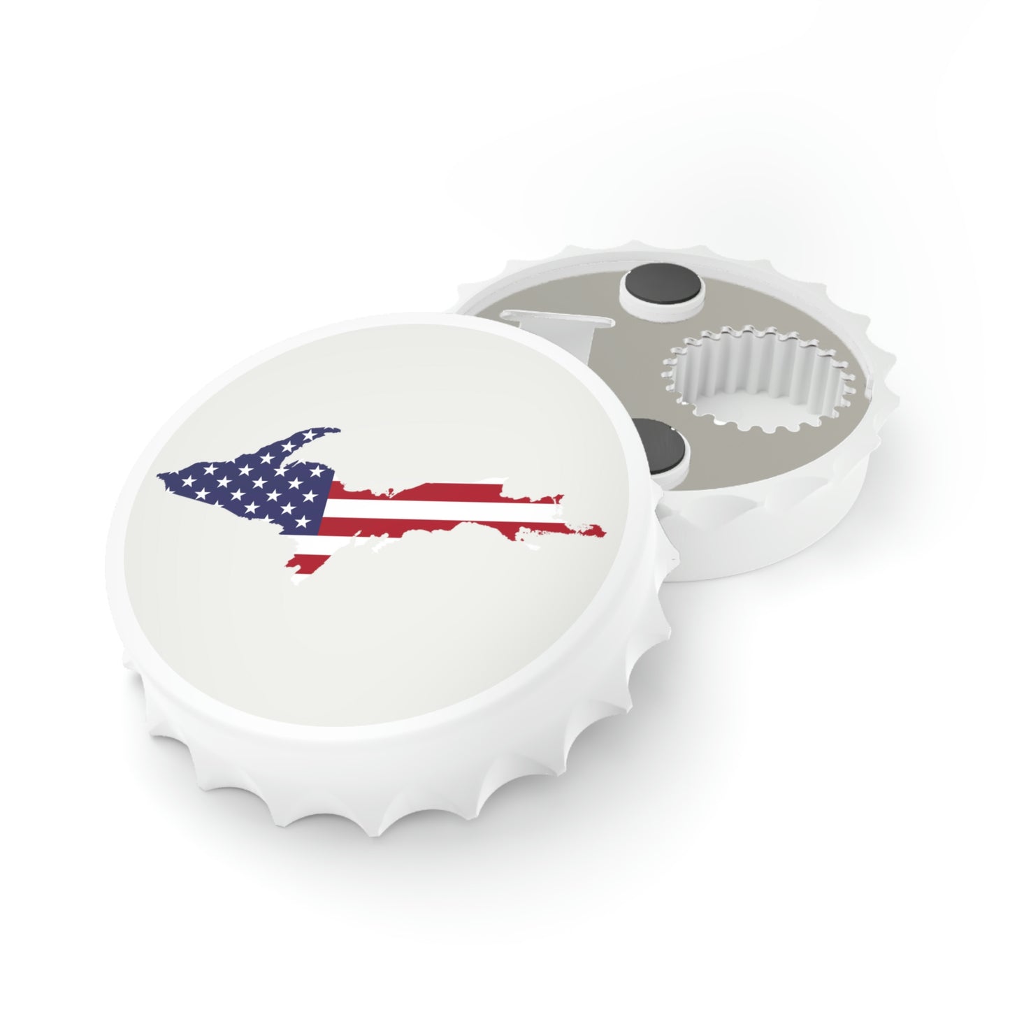 Michigan Upper Peninsula Bottle Opener (UP USA Flag) | Birch Bark White