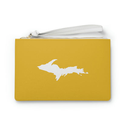 Michigan Upper Peninsula Clutch Bag (Gold w/UP Outline)