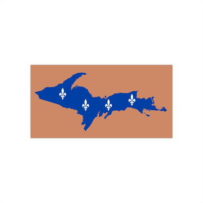 Michigan Upper Peninsula Bumper Stickers (w/ UP Quebec Flag Outline) | Copper Color Background