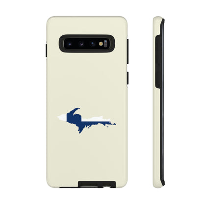 Michigan Upper Peninsula Tough Phone Case (Ivory Color w/ UP Finland Flag Outline) | Samsung & Pixel Android