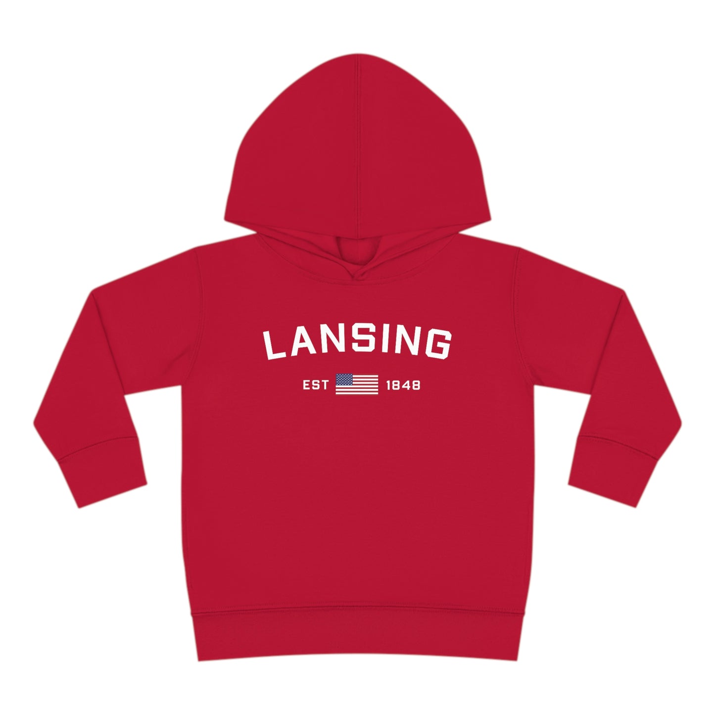 'Lansing EST 1848' Hoodie (w/USA Flag Outline) | Unisex Toddler