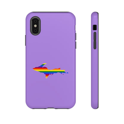 Michigan Upper Peninsula Tough Phone Case (Lavender w/ UP Pride Flag Outline) | Apple iPhone