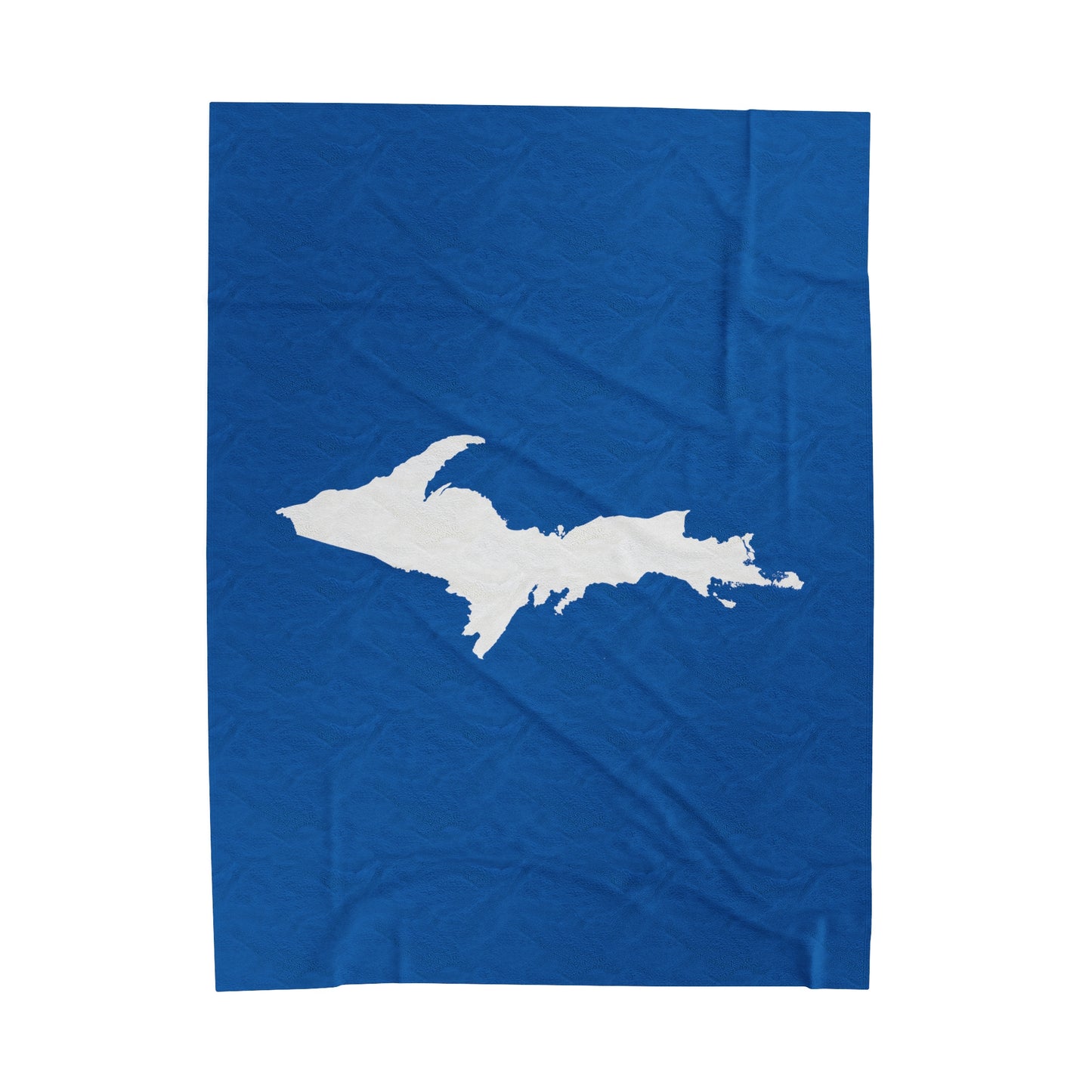 Michigan Upper Peninsula Plush Blanket (w/ UP Outline) | Azure