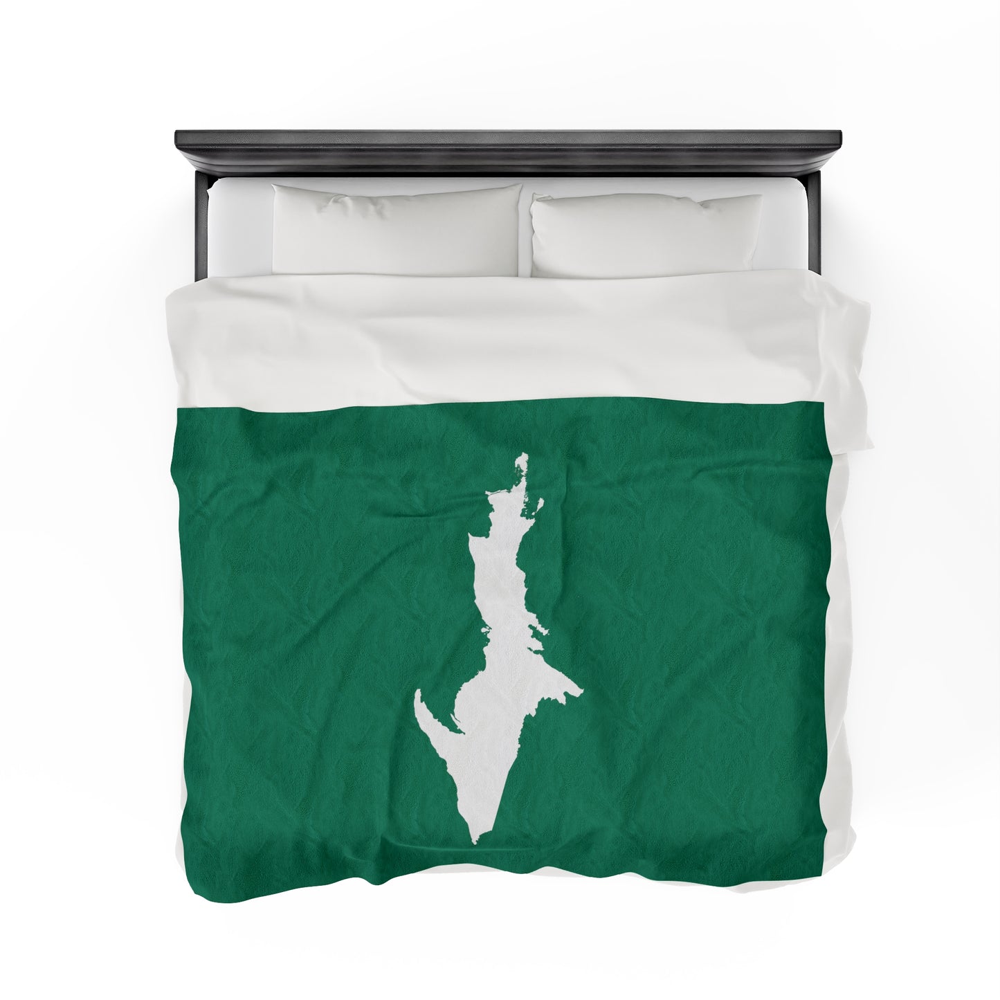 Michigan Upper Peninsula Plush Blanket (w/ UP Outline) | Emerald Green