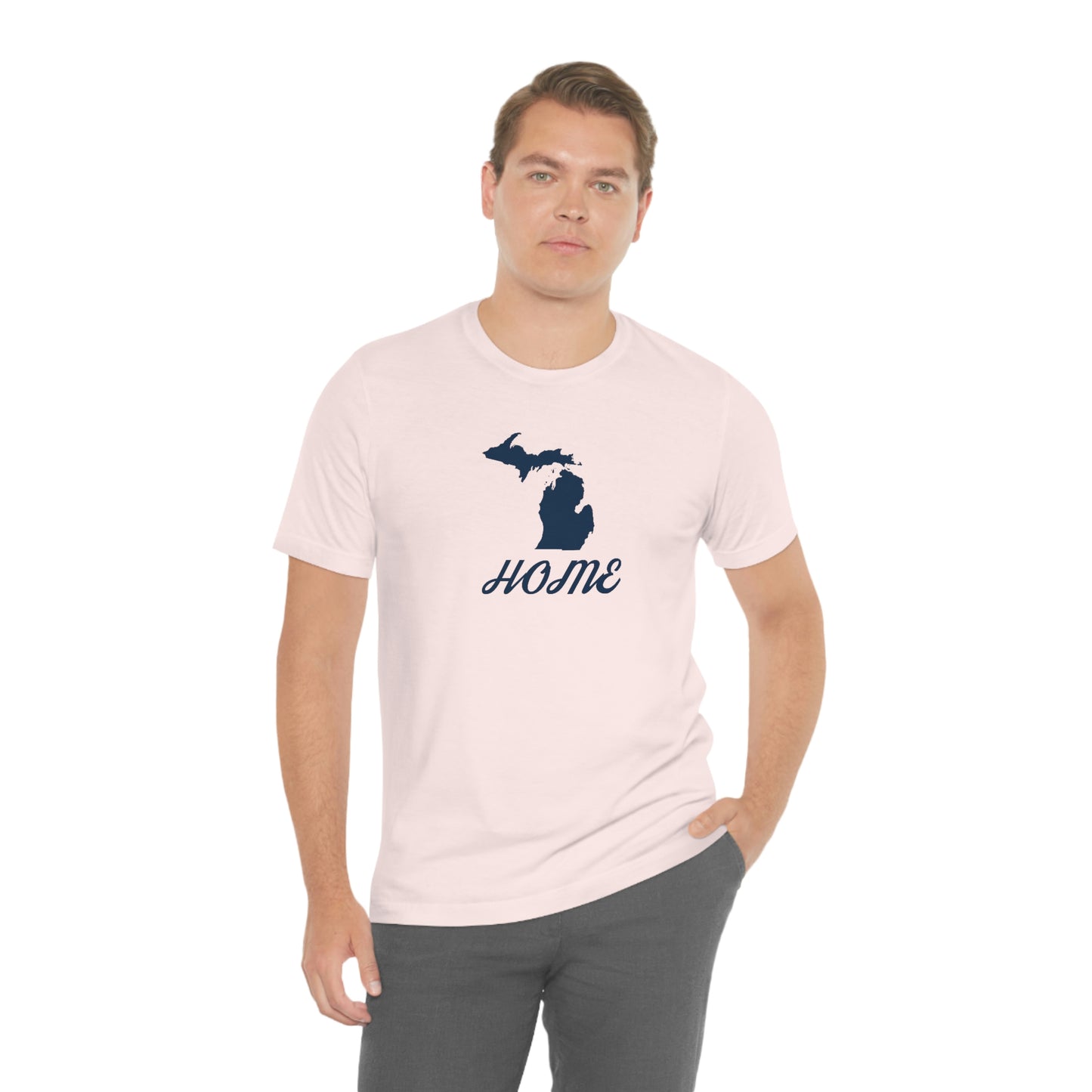 Michigan 'Home' T-Shirt (Retro Script Font) | Unisex Standard Fit