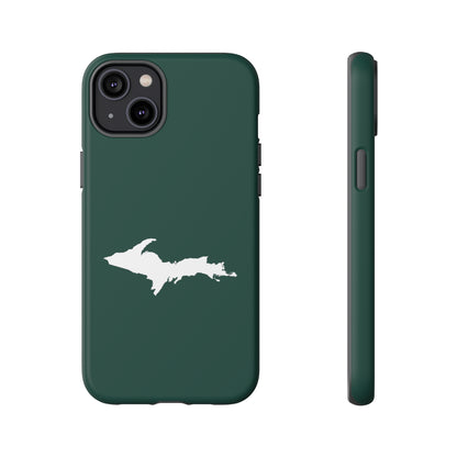 Michigan Upper Peninsula Tough Phone Case (Green w/ UP Outline) | Apple iPhone