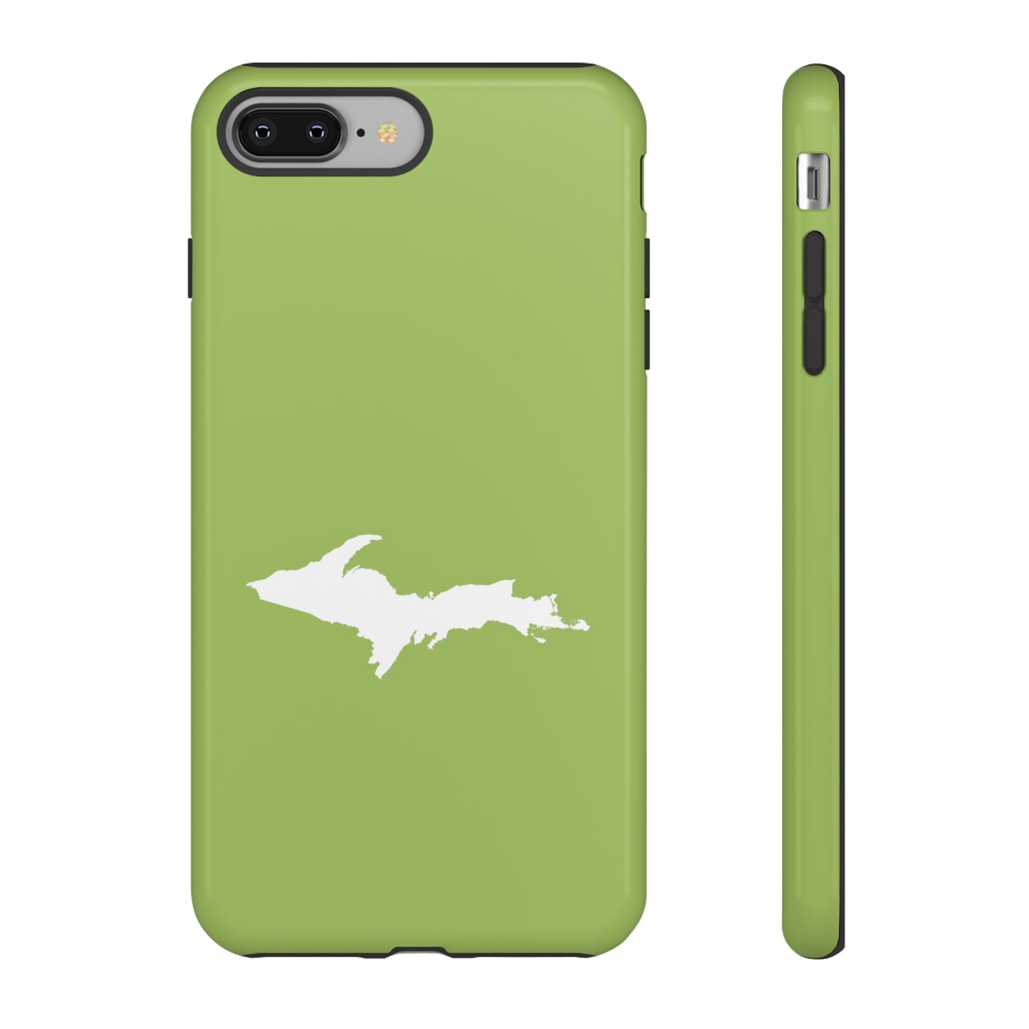 Michigan Upper Peninsula Tough Phone Case (Gooseberry Green w/ UP Outline) | Apple iPhone