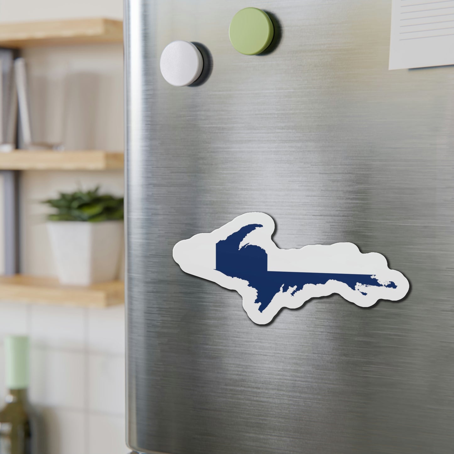 Michigan Upper Peninsula Kiss Cut Magnet (w/ UP Finland Flag Outline)