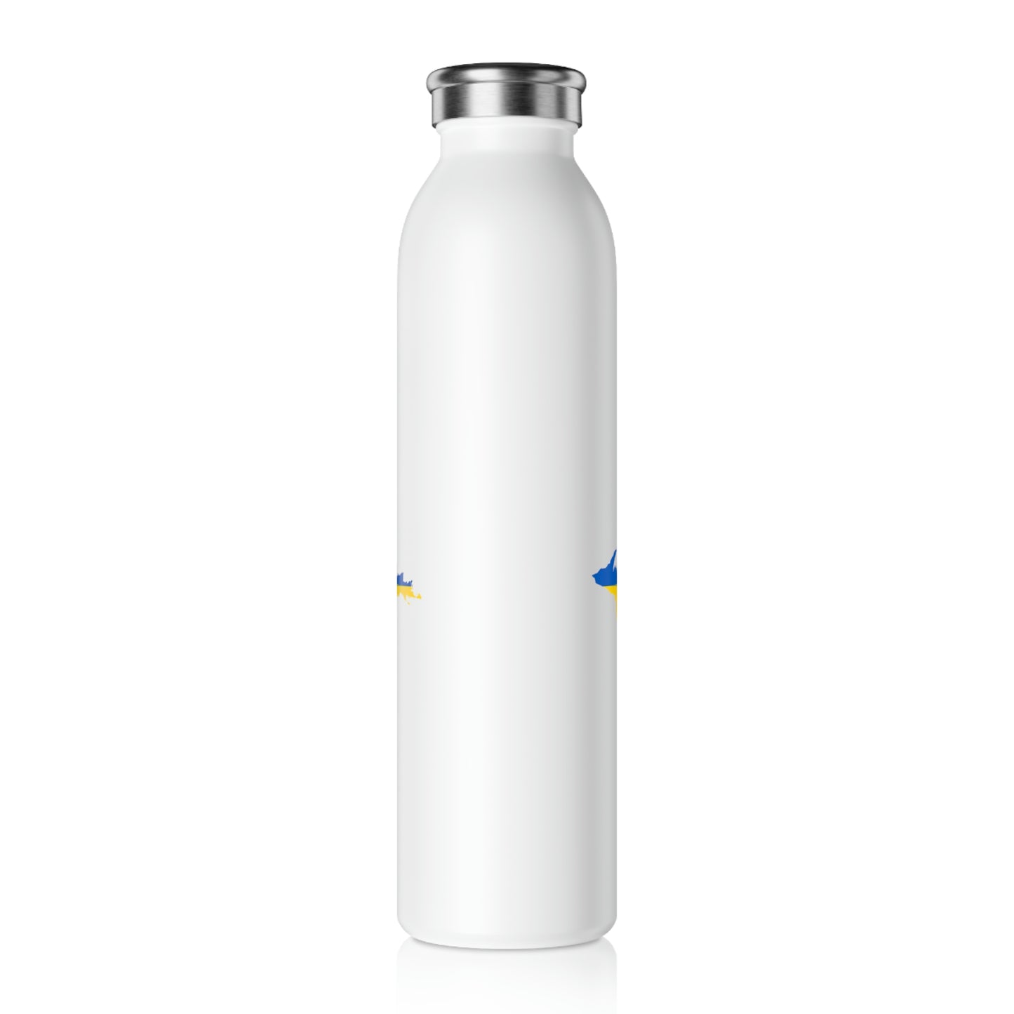 Michigan Upper Peninsula Water Bottle (w/ UP Ukraine Flag Outline) | 20oz Double-Walled