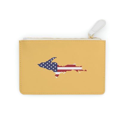 Michigan Upper Peninsula Mini Clutch Bag (Citrine Cherry w/ UP USA Flag Outline)