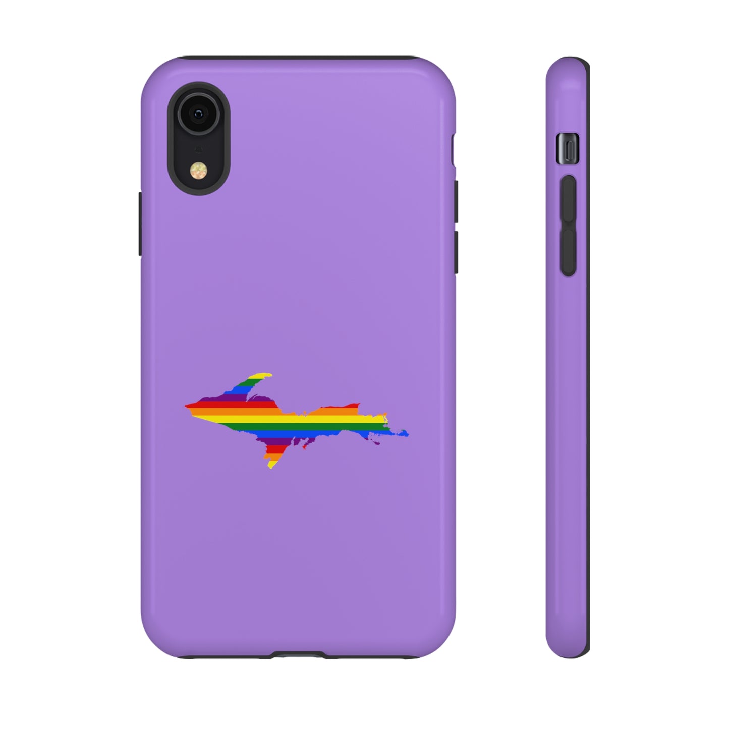 Michigan Upper Peninsula Tough Phone Case (Lavender w/ UP Pride Flag Outline) | Apple iPhone