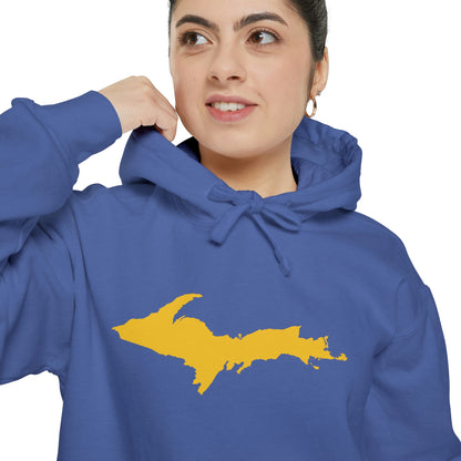 Michigan Upper Peninsula Hoodie (w/ Gold UP Outline) | Unisex Garment-Dyed