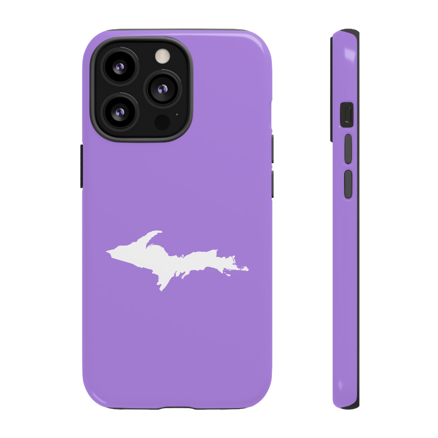 Michigan Upper Peninsula Tough Phone Case (Lavender w/ UP Outline) | Apple iPhone