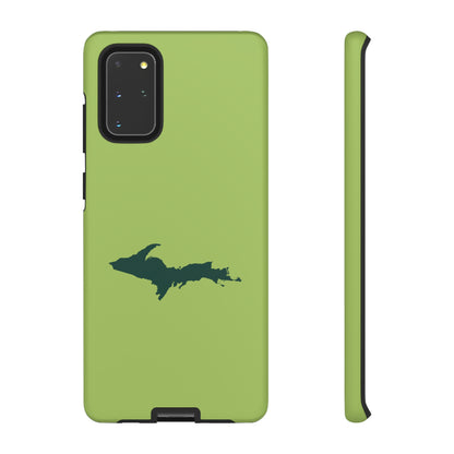 Michigan Upper Peninsula Tough Phone Case (Gooseberry Green w/ Green UP Outline) | Samsung & Pixel Android