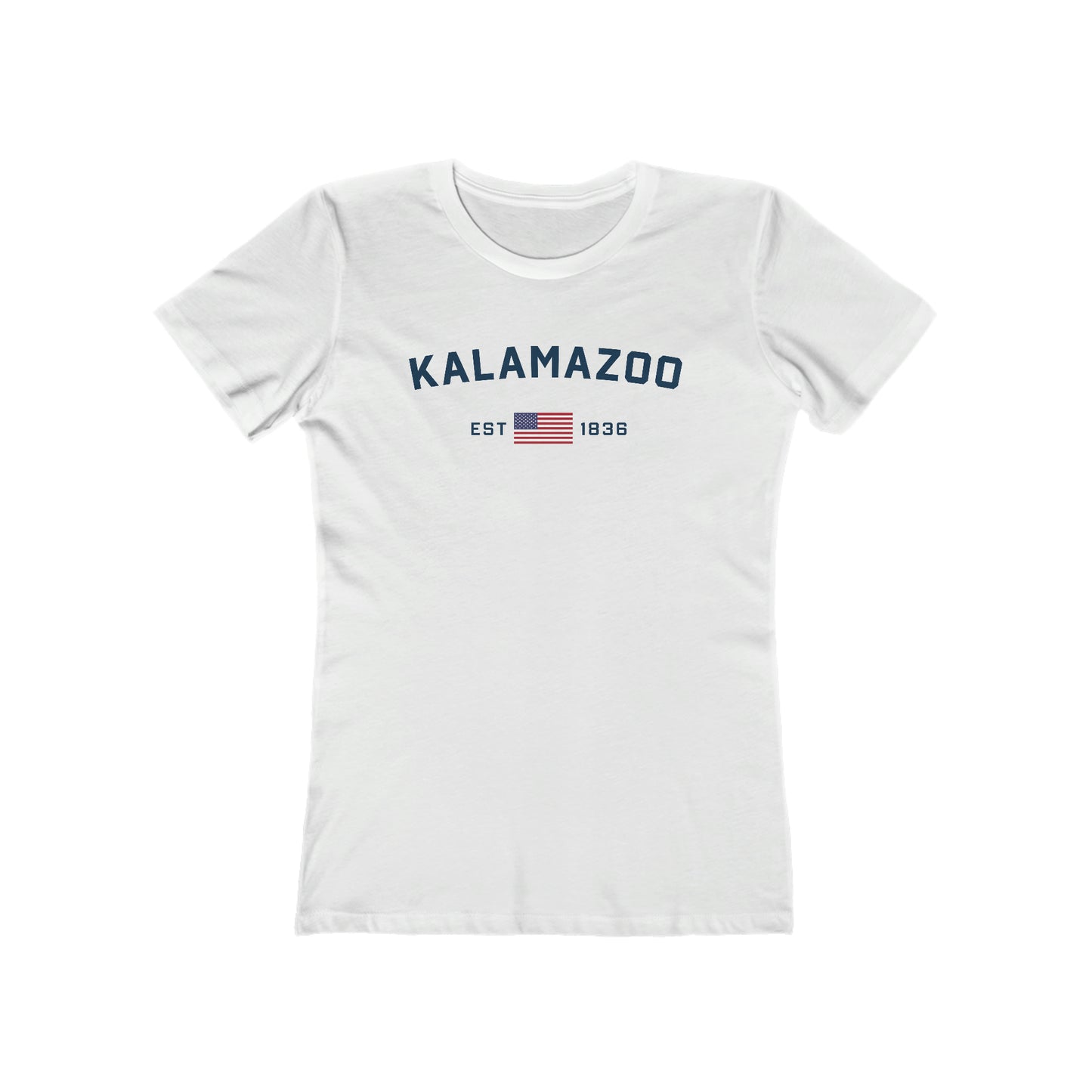 'Kalamazoo EST 1836' (w/USA Flag Outline) | Women's Boyfriend Cut