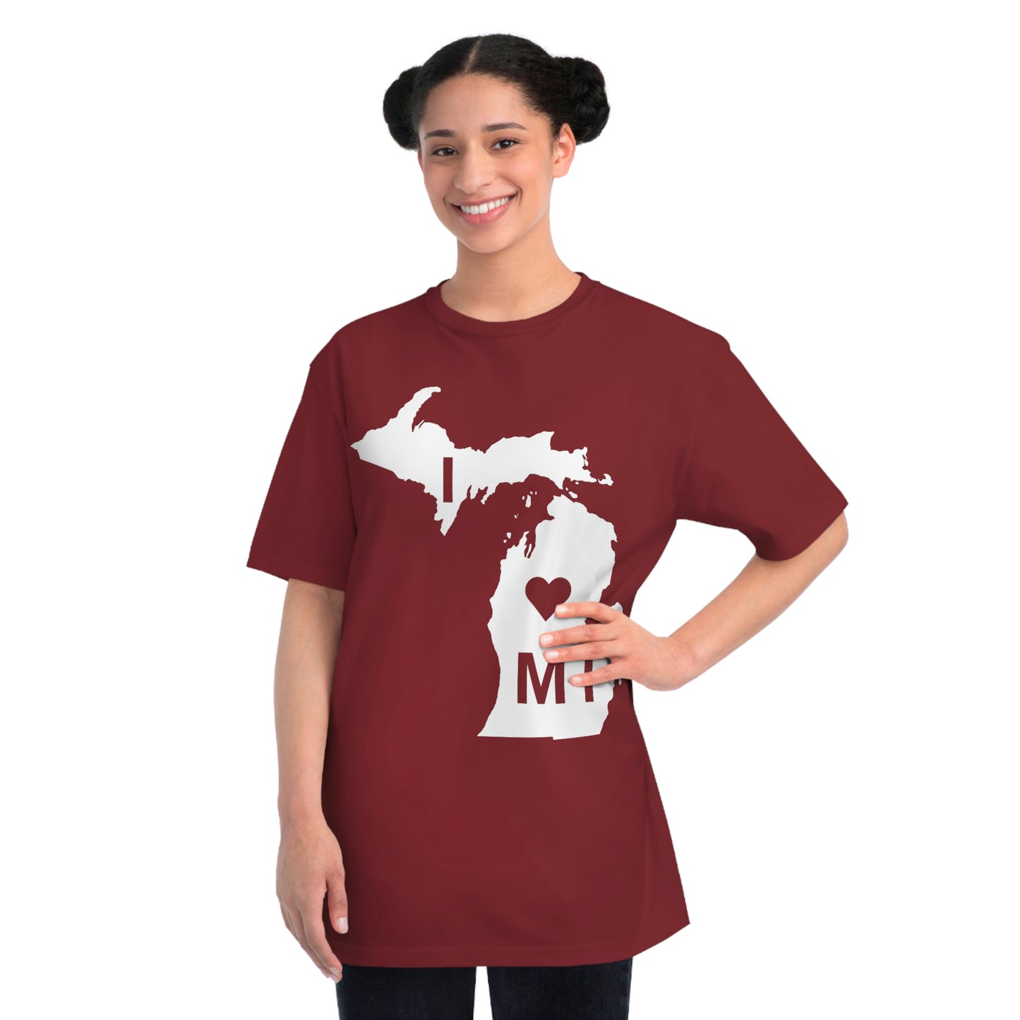 'I ♡ Michigan' T-Shirt (Full Body Outline) | Organic Unisex