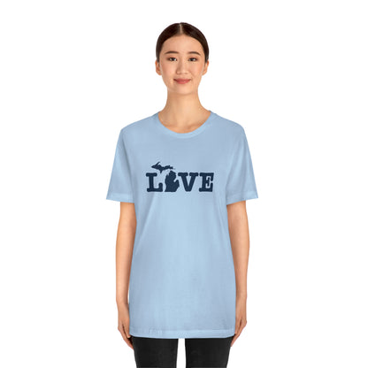 Michigan 'Love' T-Shirt (Typewriter Font) | Unisex Standard Fit