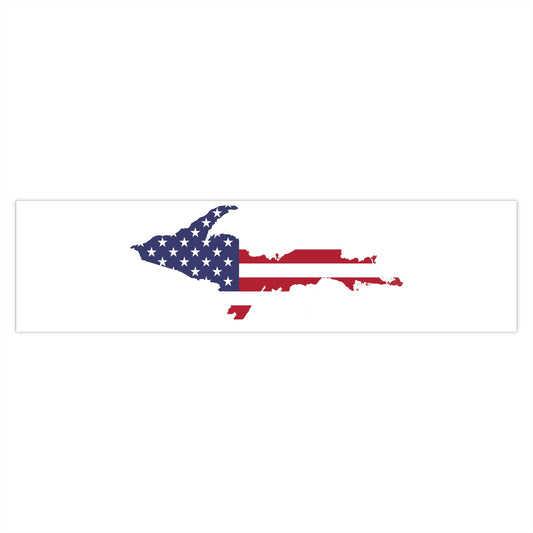 Michigan Upper Peninsula Bumper Stickers (w/ UP USA Flag Outline) | White Background