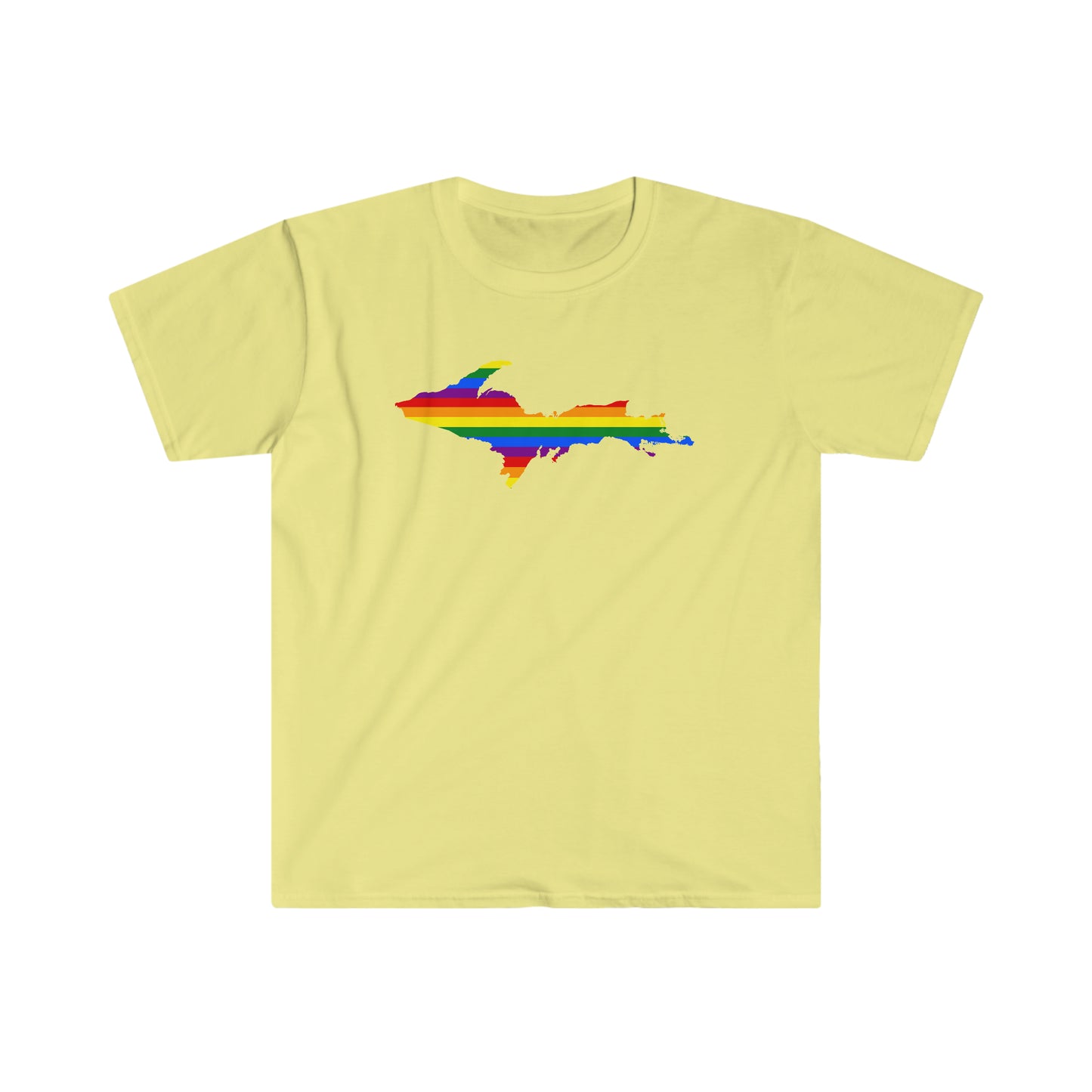 Michigan Upper Peninsula T-Shirt (w/ UP Pride Flag Outline) | Unisex Budget