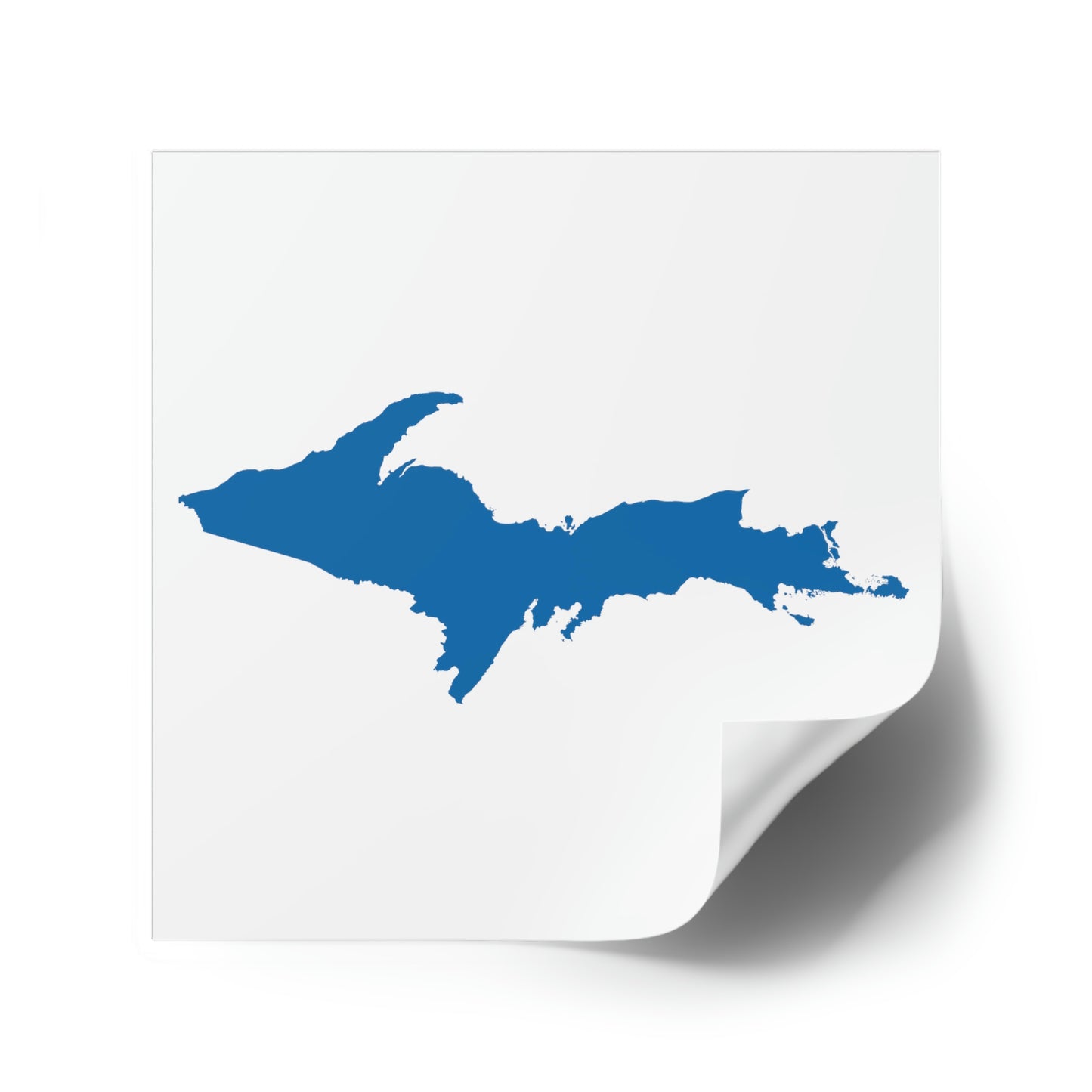 Michigan Upper Peninsula Square Sticker (w/ Azure UP Outline) | Indoor/Outdoor