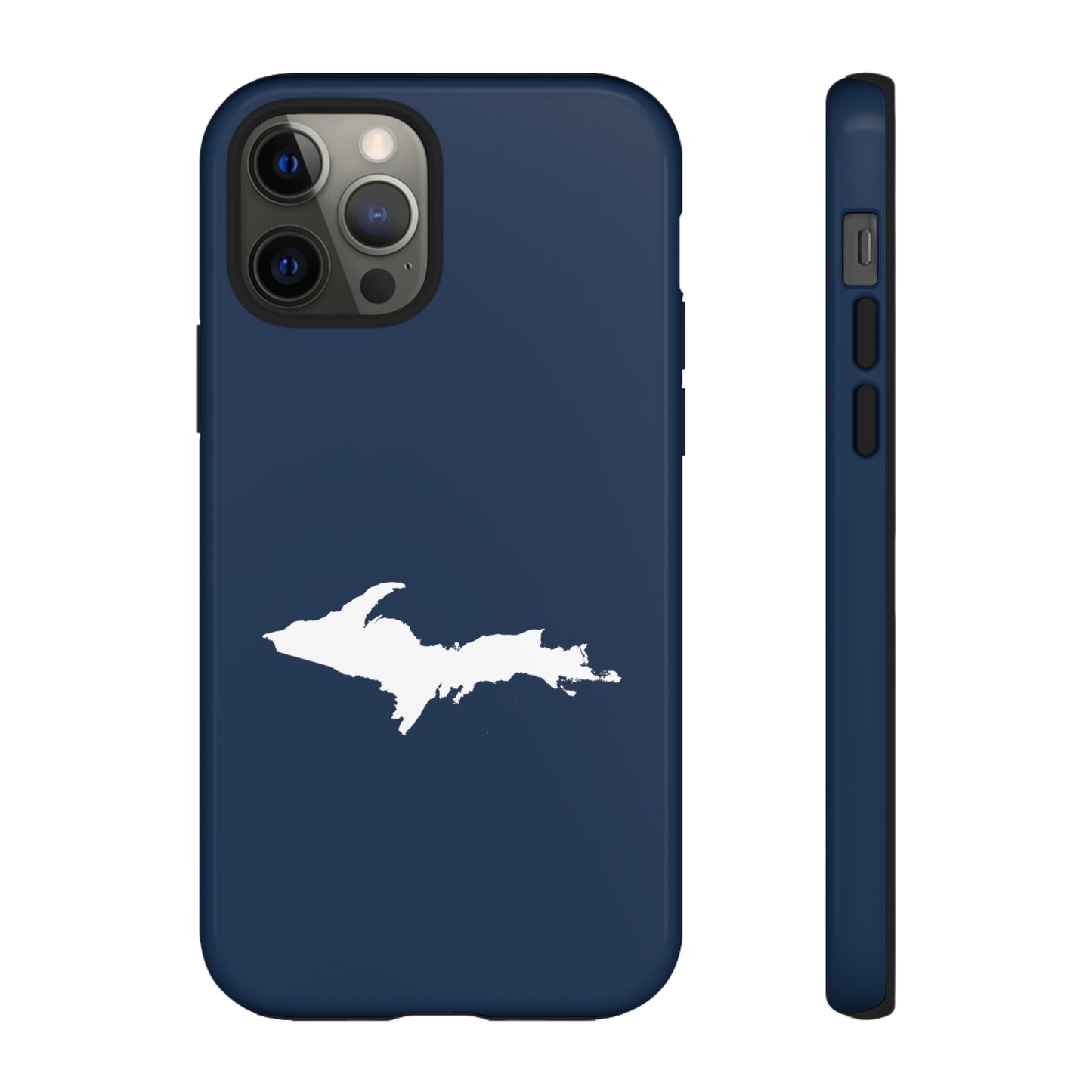 Michigan Upper Peninsula Tough Phone Case (Navy w/ UP Outline) | Apple iPhone