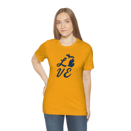 Michigan 'Love' T-Shirt (Retro Script Font) | Unisex Standard Fit