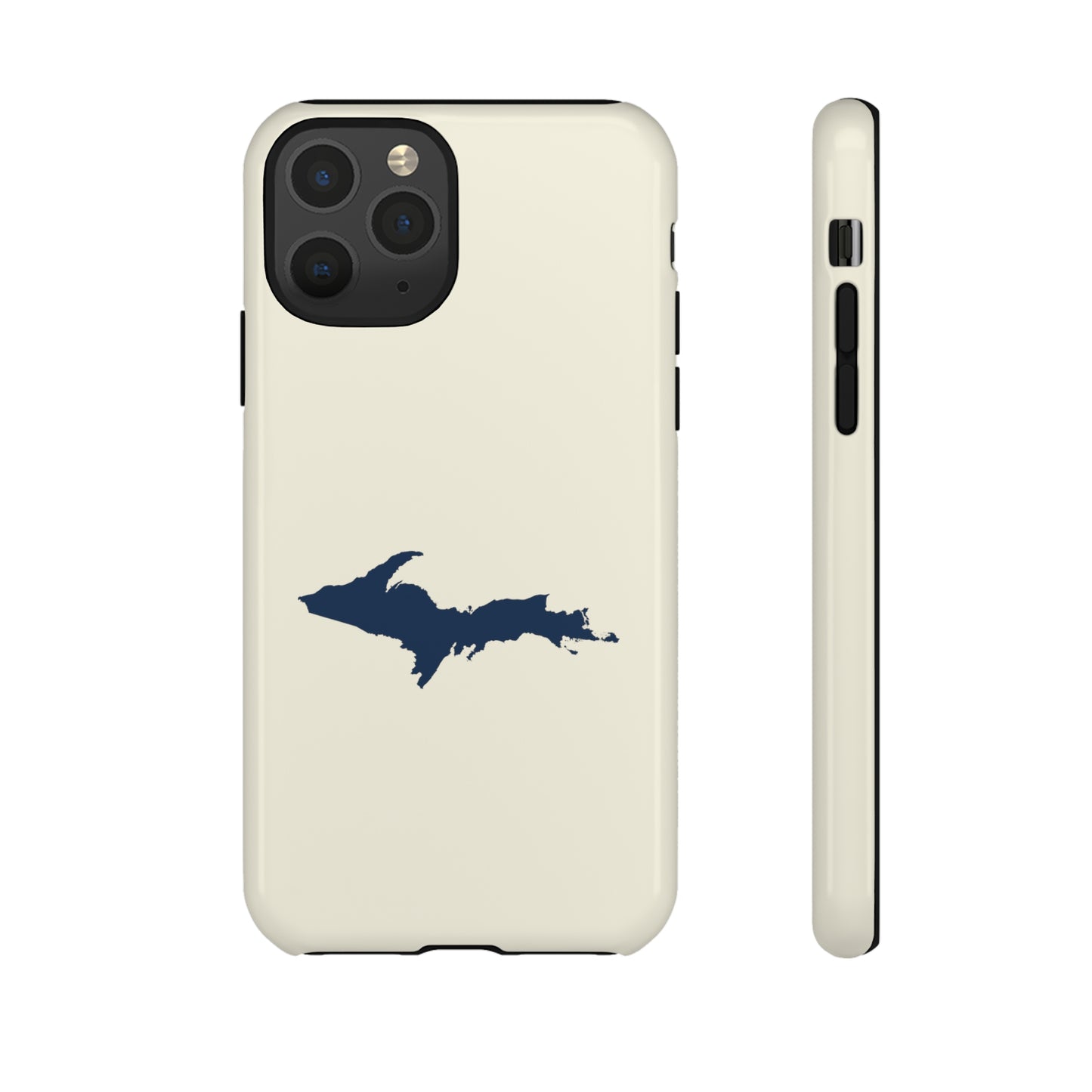 Michigan Upper Peninsula Tough Phone Case (Ivory w/ UP Outline) | Apple iPhone