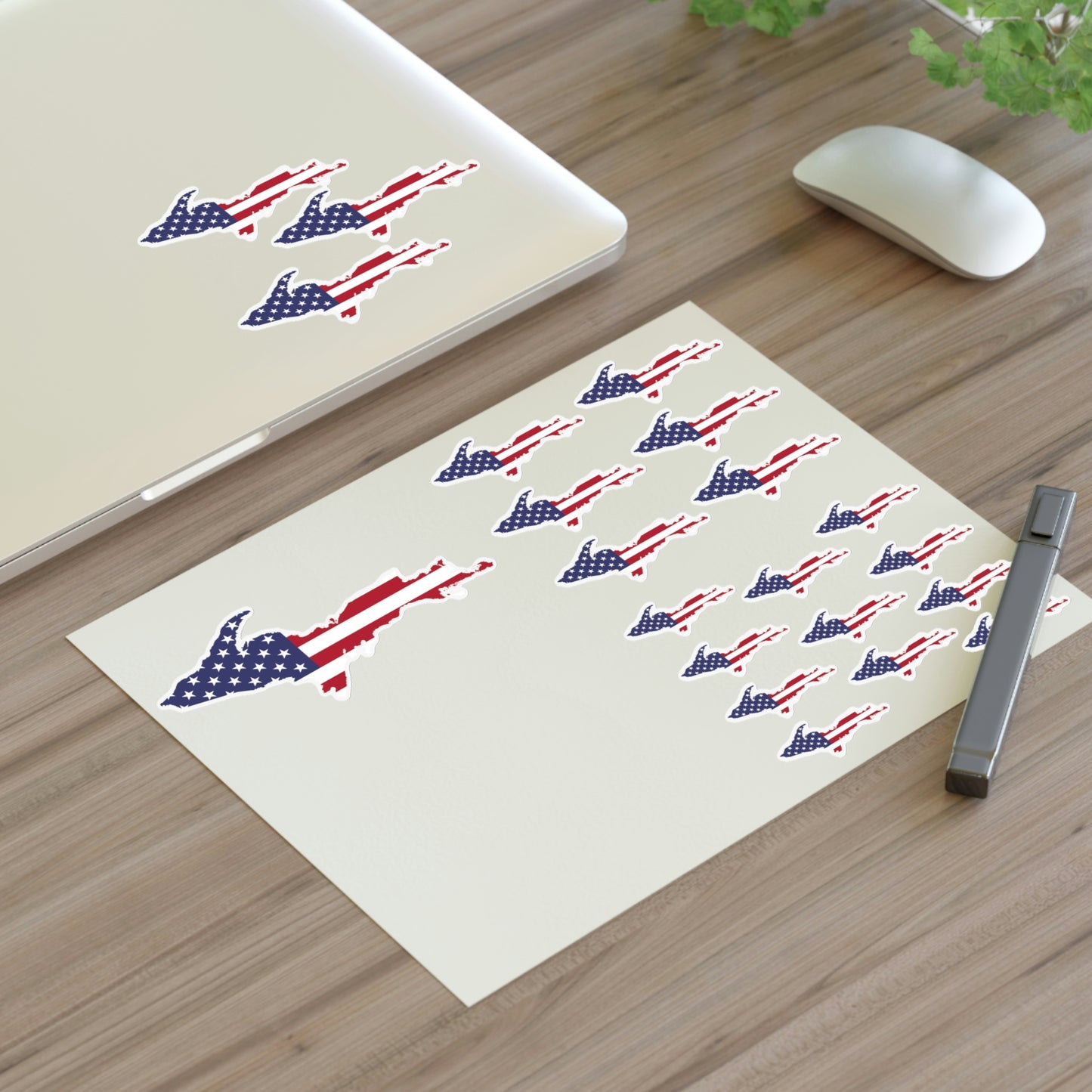 Michigan Upper Peninsula Sticker Sheet (w/ UP USA Flag Outline) | US Letter Size