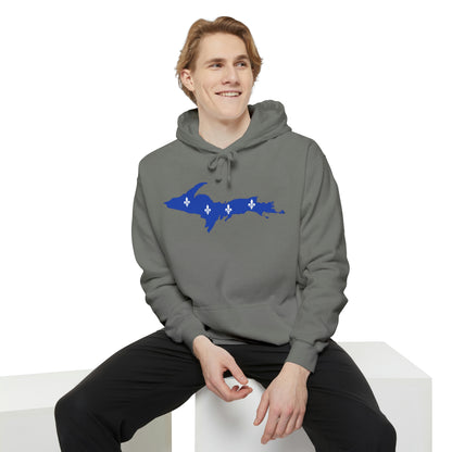 Michigan Upper Peninsula Hoodie (w/ UP Quebec Flag Outline) | Unisex Garment-Dyed