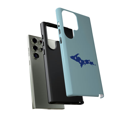 Michigan Upper Peninsula Tough Phone Case ('58 Caddie Blue w/ UP Quebec Flag Outline) | Samsung & Pixel Android