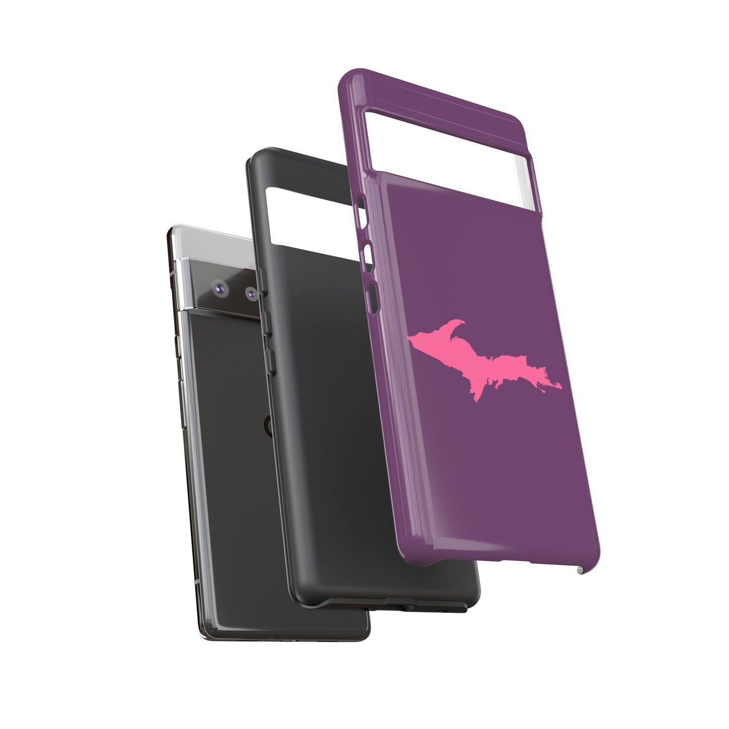 Michigan Upper Peninsula Tough Phone Case (Plum w/ Pink UP Outline) | Samsung & Pixel Android