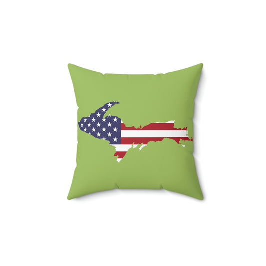 Michigan Upper Peninsula Accent Pillow (w/ UP USA Flag Outline) | Gooseberry Green