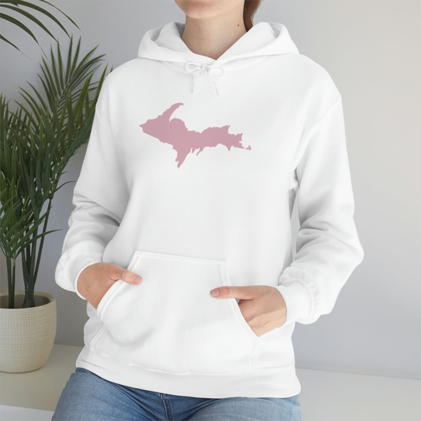 Michigan Upper Peninsula Hoodie (w/ Pink U.P. Outline) | Unisex Standard