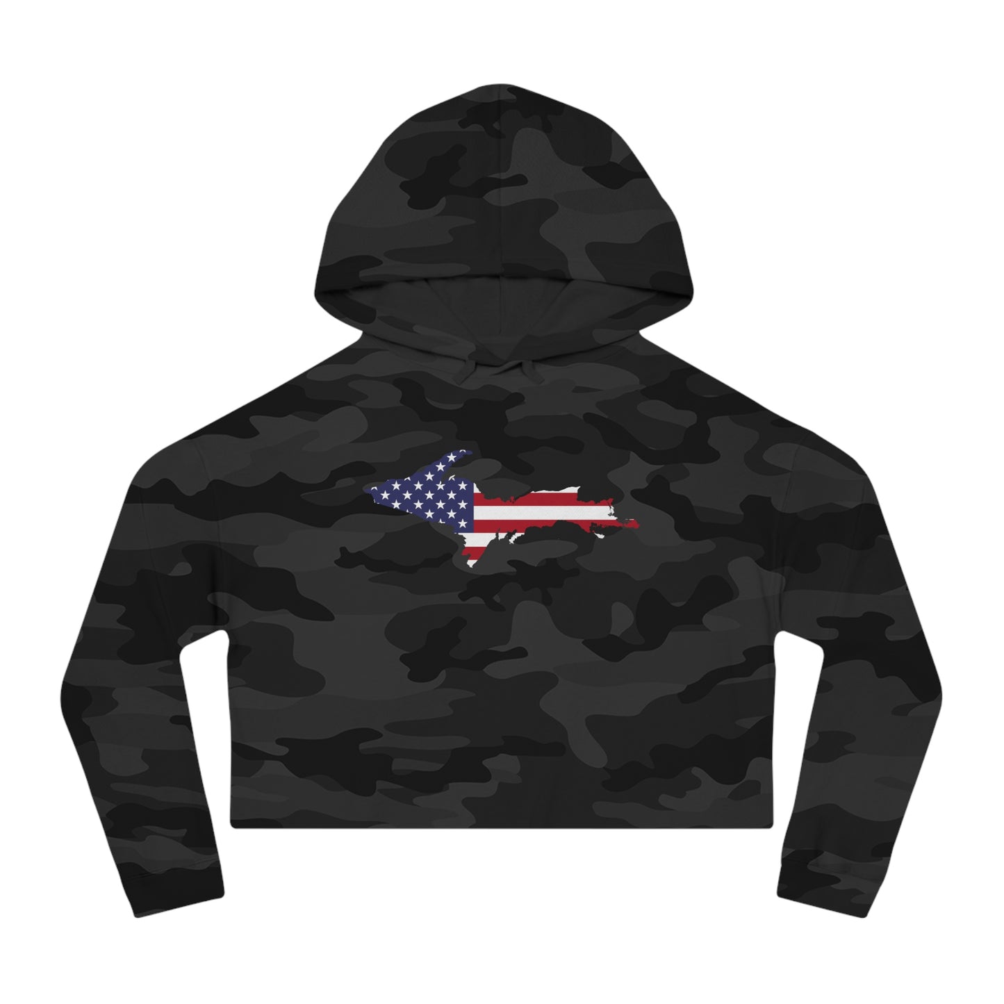 Michigan Upper Peninsula Hoodie (w/ UP USA Flag Outline) | Lightweight Cropped