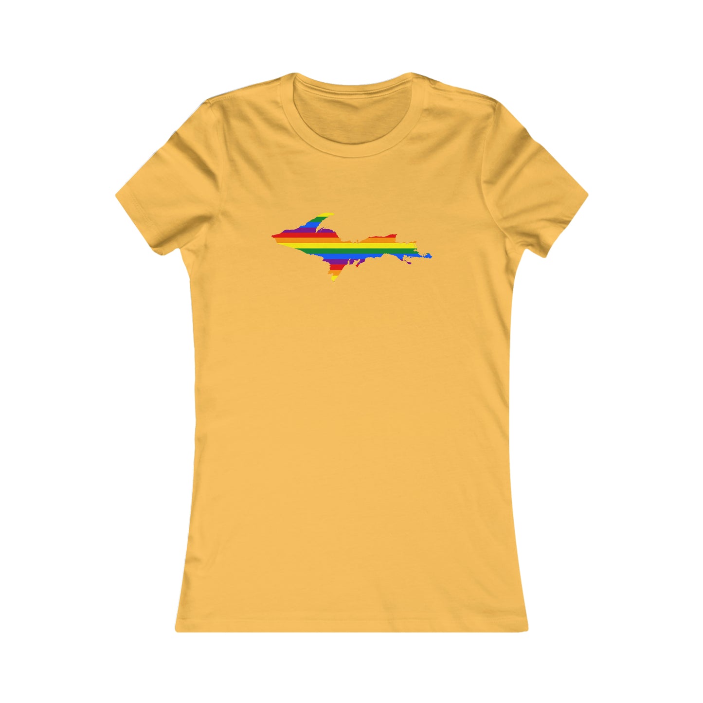 Michigan Upper Peninsula T-Shirt (w/ UP Pride Flag Outline) | Women's Slim Fit