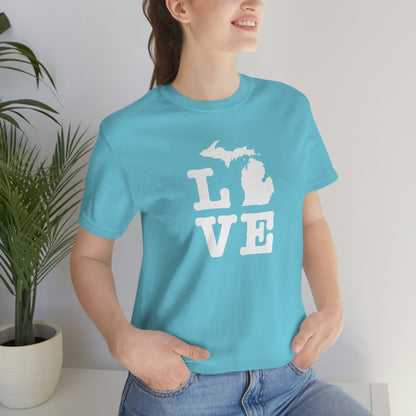 Michigan 'Love' T-Shirt (Typewriter Font) | Unisex Standard Fit