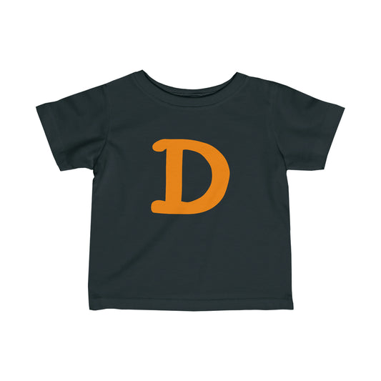 Detroit 'Old French D' T-Shirt (Orange Full Body Outline) |  Infant Short Sleeve