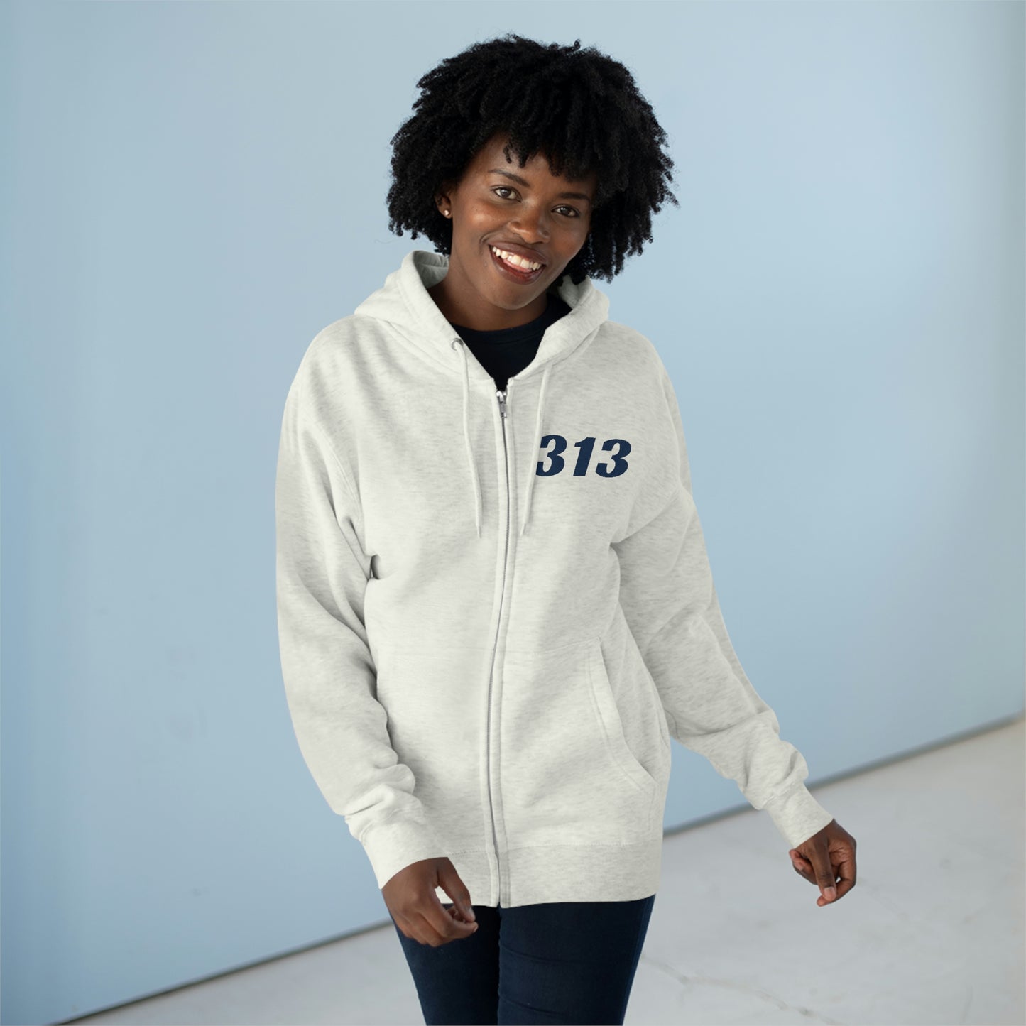 Detroit '313' Full-Zip Hoodie | Racing Font