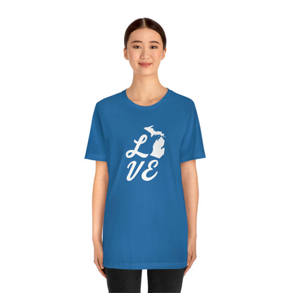 Michigan 'Love' T-Shirt (Retro Script Font) | Unisex Standard Fit