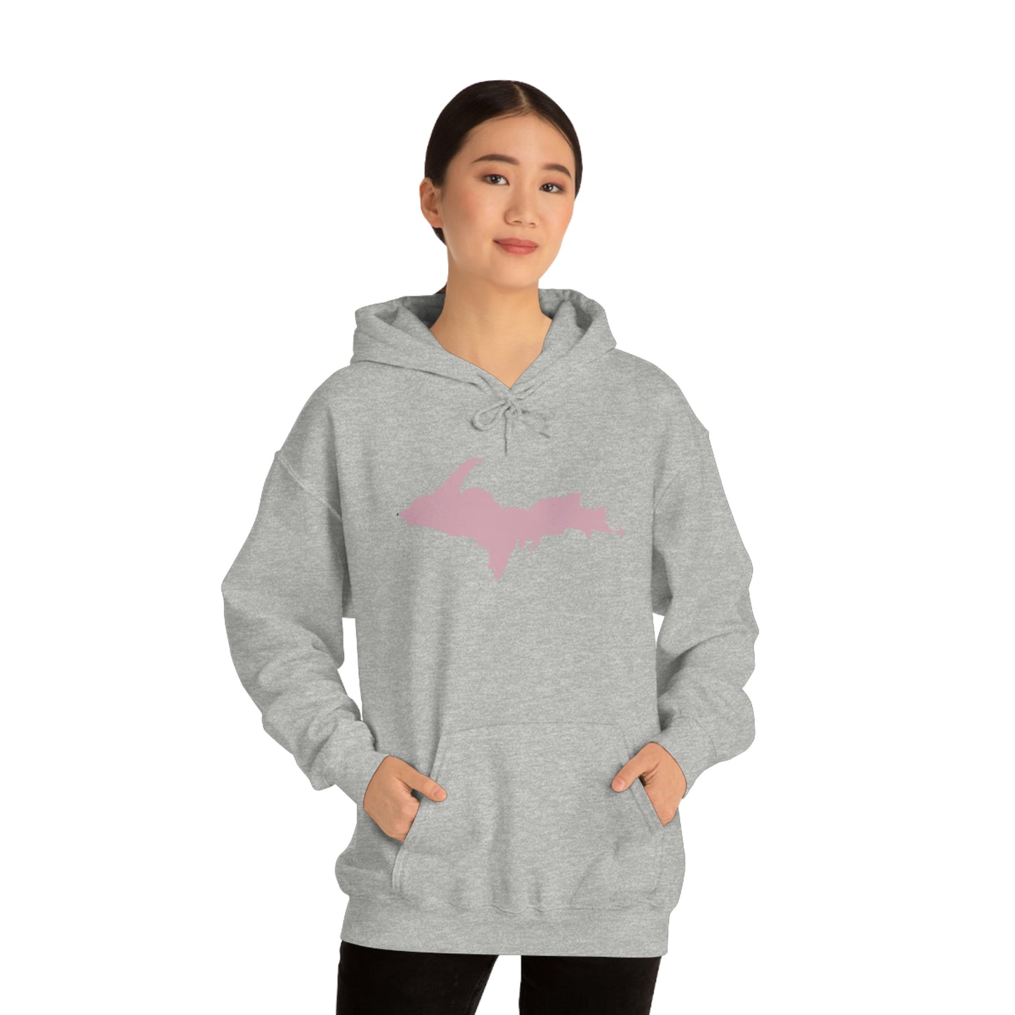 Michigan Upper Peninsula Hoodie (w/ Pink U.P. Outline) | Unisex Standard