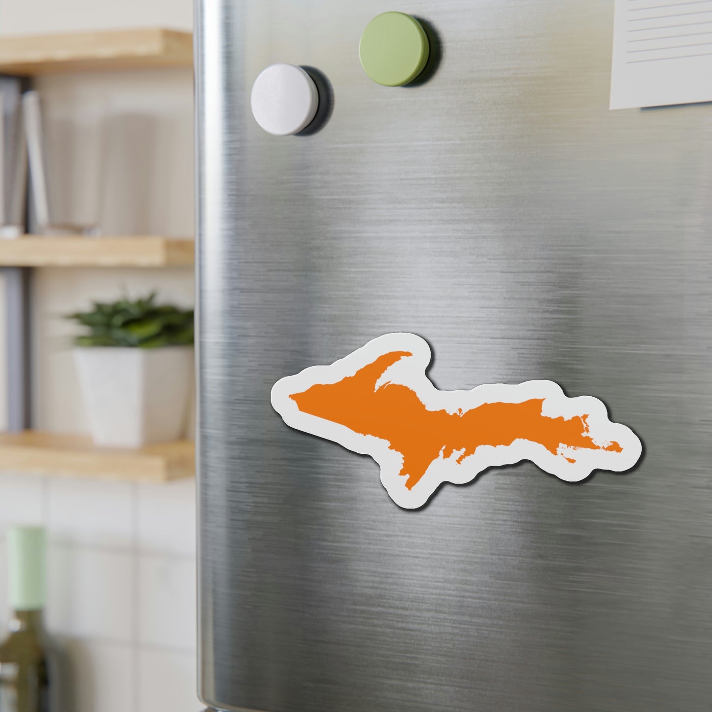 Michigan Upper Peninsula Kiss Cut Magnet (w/ Orange UP Outline)